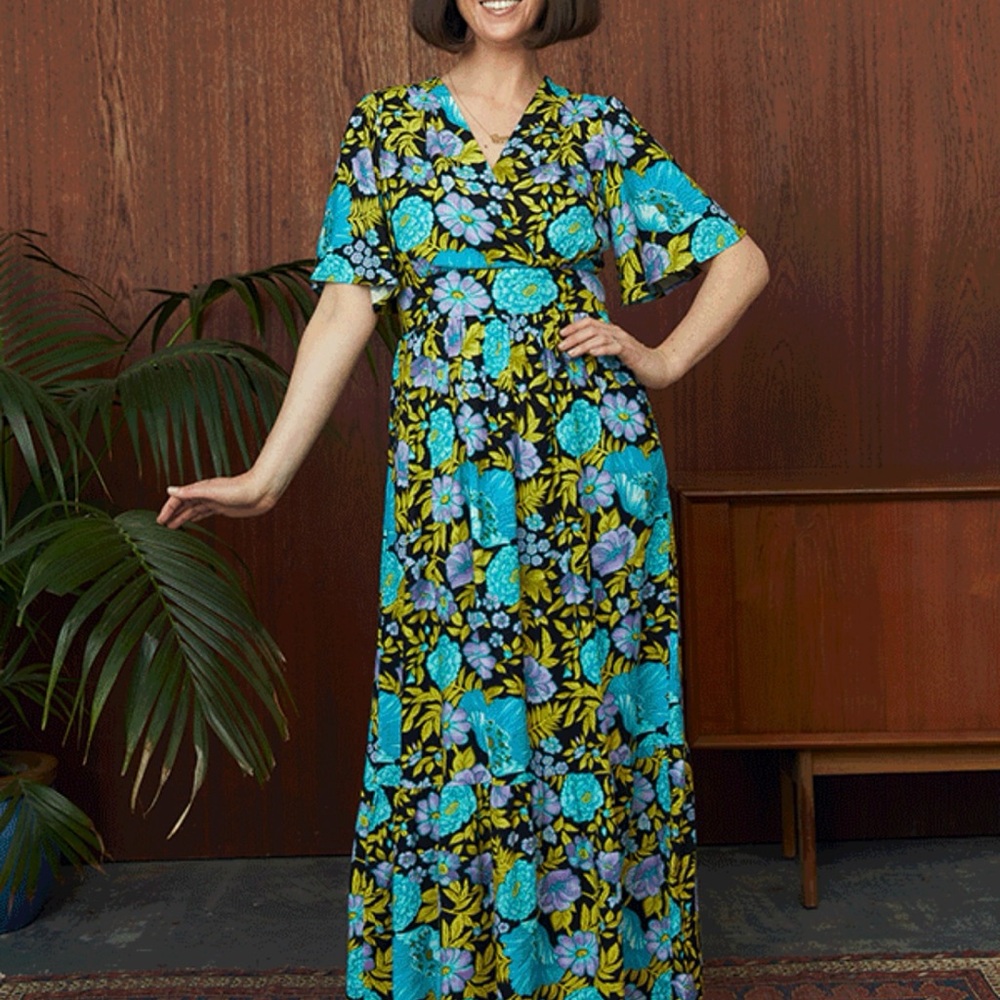 Joanie Dawn O’Porter blue floral dress. Size 14. Only tried on.
